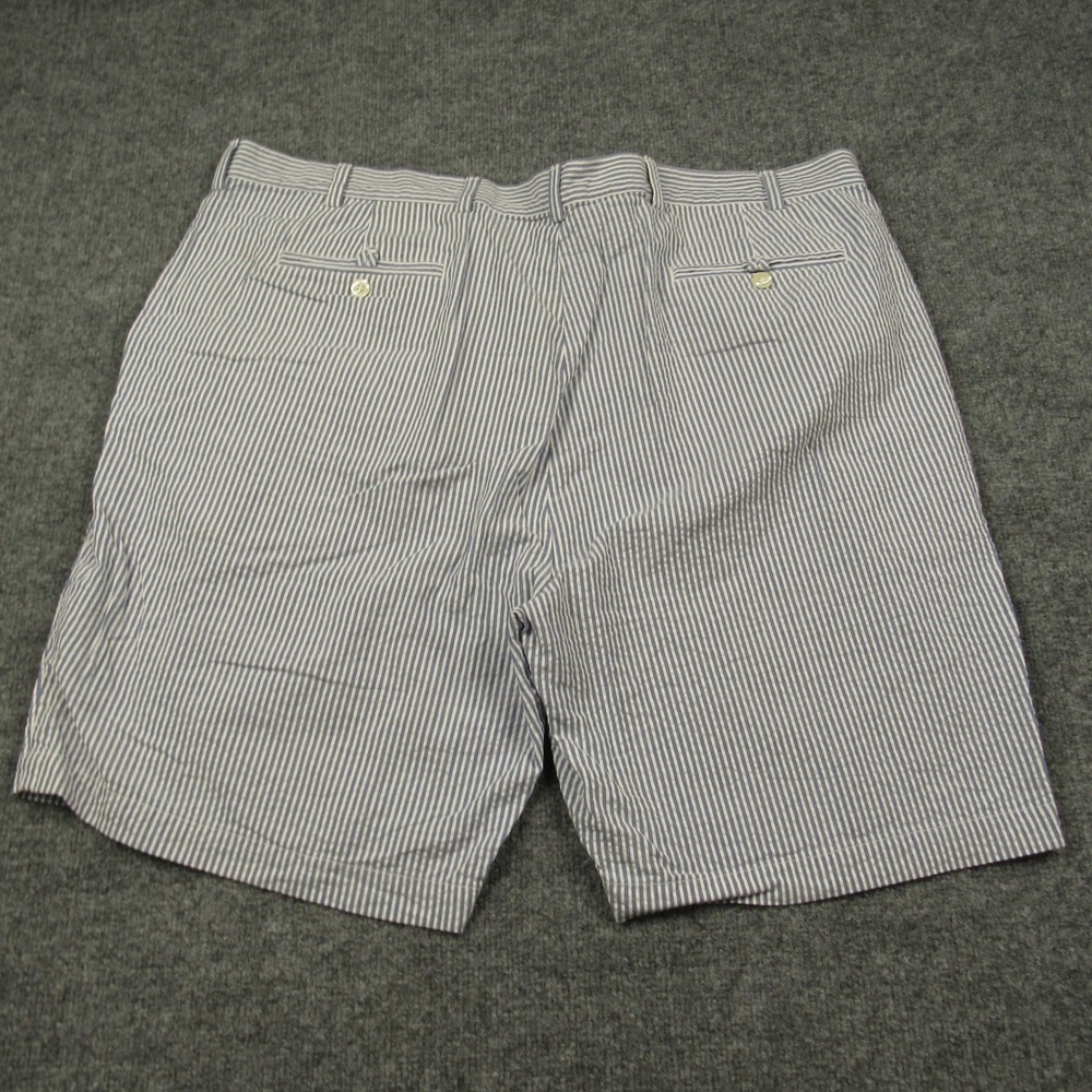 Jos. A. Bank Shorts Men 46x8 Blue White Seersucker Striped Stays Cool 1460-00845